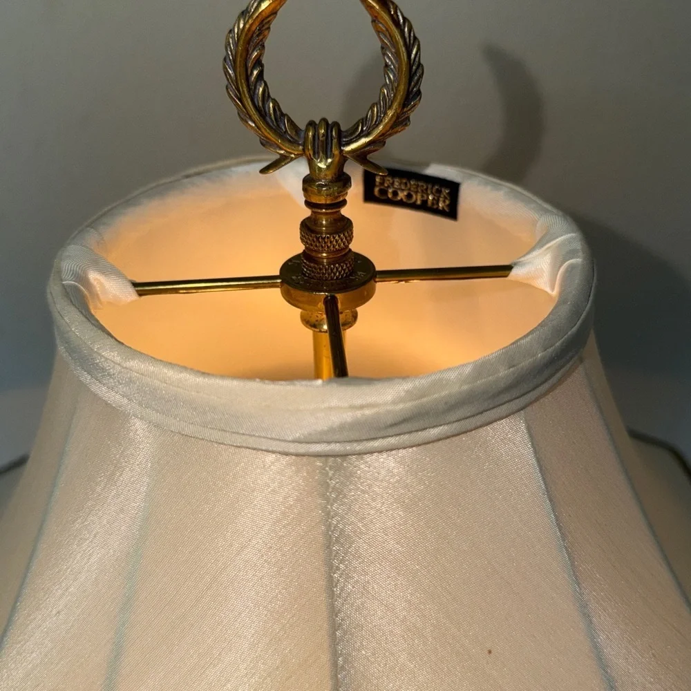 Vintage Frederick Cooper Brass & Marble Urn Table Lamp with Original Shade